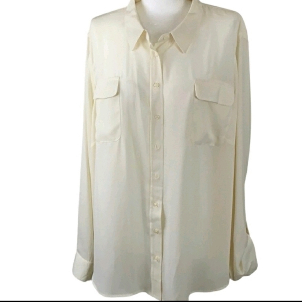 NEW Investments Ivory Boyfriend Shirt Vintage - Picture 2 of 13
